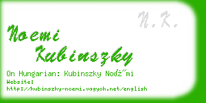 noemi kubinszky business card